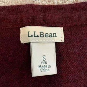 LL bean S cashmere sweater fall burgundy NWOT